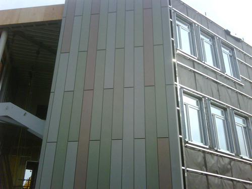 Close up of external cladding of CS Hes East building March 2010