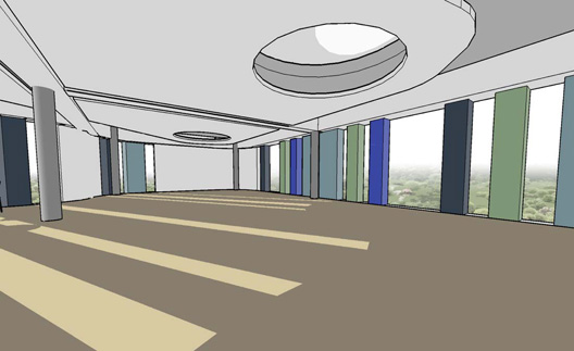 An artist's impression of the seminar room in the pod in the Computer Science building at Heslington East