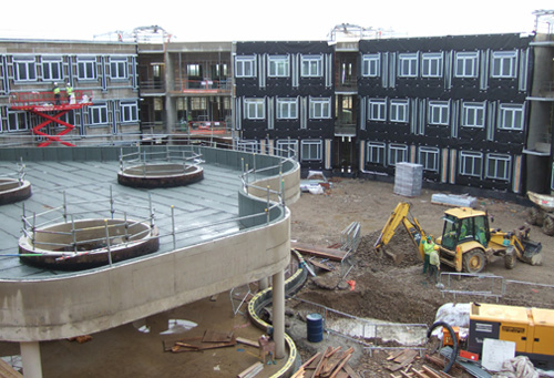 View of the pod and academic wing December 2009